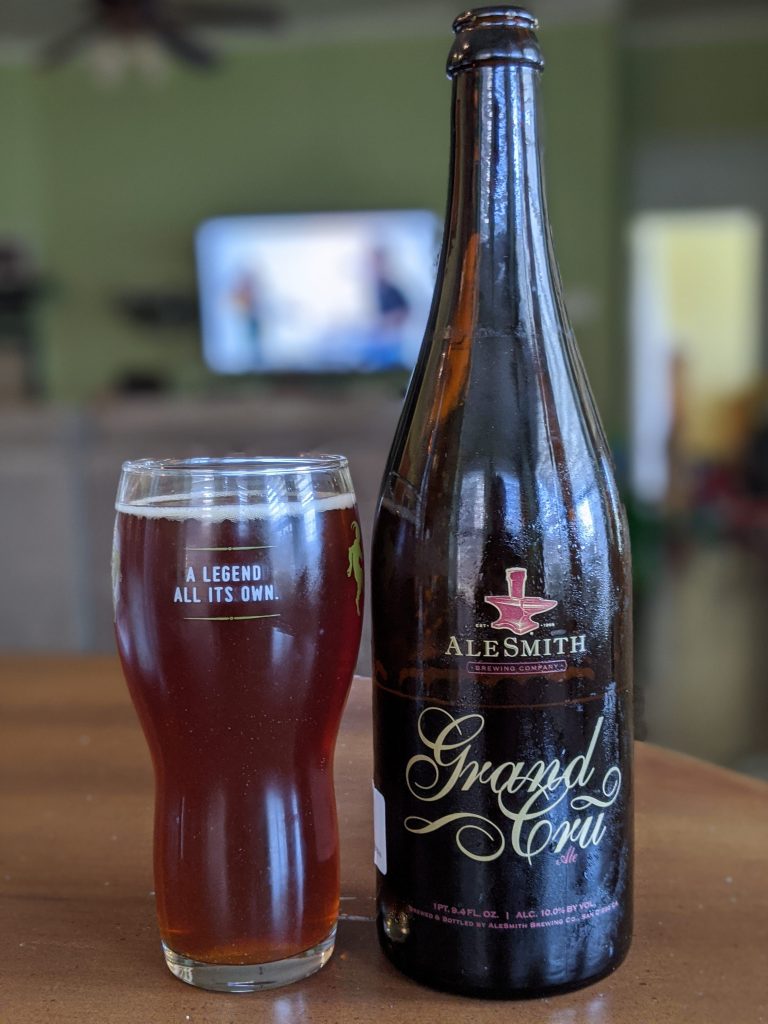 Alesmith Grand Cru pours beautifully