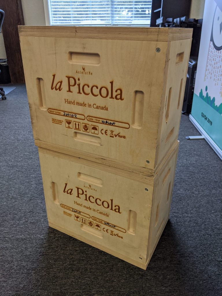 Arteluthe La Piccola in their boxes